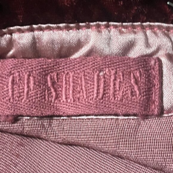 CP SHADES Burgundy Velvet Shirt With Silk Accents Size X-Small - Picture 9 of 10